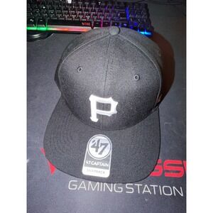 47 Brand Pittsburgh Pirates Snapback Hat Black MLB Captain Cap B-NSHOT20WBP-BKH